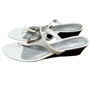 Kate Ann White wedge sandals Size 6-1/2